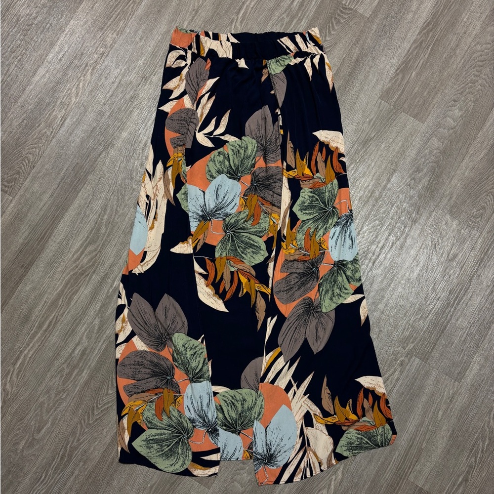 Navy Floral Maxi Skirt